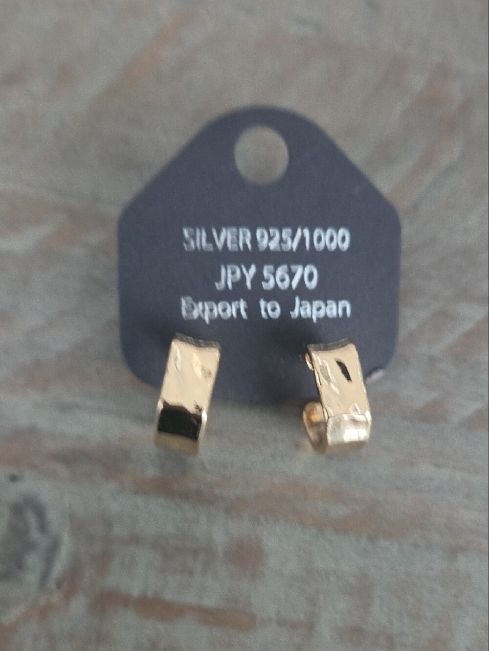 Gold-Tone Hammered Hoop Earrings - Silver 925/1000